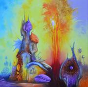 Napkőhegyi ház 3, 2018, olaj, vászon, 100x100 cm