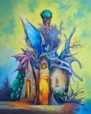 Smaragdhegyi ház, 2019, olaj, farost, 40x50 cm