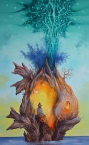 Magányos utazó 1, 2019, olaj, vászon, 50x80 cm