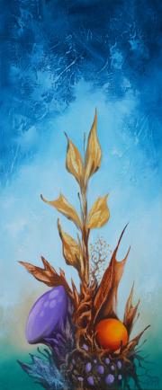 Kristályfák, olaj, vászon, 30x70 cm