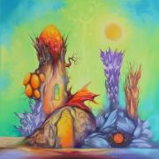 Smaragdvölgy, 2019, olaj, vászon, 50x50 cm