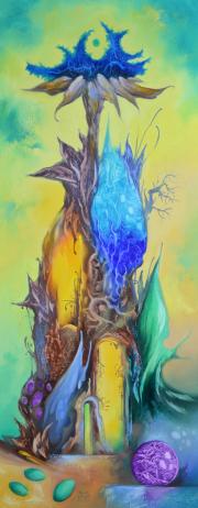 Smaragdhegyi ház 6, 2020, olaj, vászon, 40x100 cm