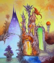 Átjáró 3, 2020, olaj, farost, 40x45 cm