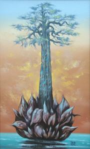 Lótuszfa, 2004, olaj, farost, 30 x 50 cm