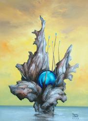 Kis sziklavirág 5, 2007, olaj, farost, 30 x 40 cm