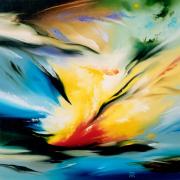 Tűztánc 2, 2003, olaj, farost, 60 x 60 cm