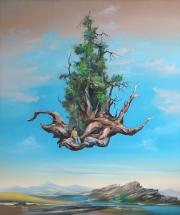 Utazó, 2004, olaj, farost, 50 x 60 cm