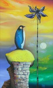 Holdvarázs, 2004, olaj, farost, 30 x 50 cm