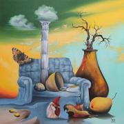 Őszi rémálom, 2004, olaj, farost, 60 x 60 cm