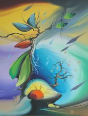 Lagúna (Hajnali fények 1), 2004, olaj, farost, 50 x 65 cm