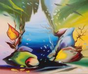 Mélytengeri átjáró 2, 2004, olaj, farost, 60 x 50 cm