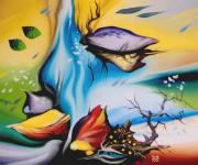 Áramló vizek, 2004, olaj, farost, 60 x 50 cm