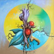 Holdvirág (telihold) 1, 2007, olaj, farost, 50 x 50 cm