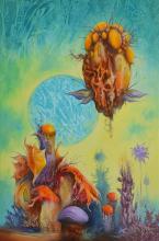 A kiállított "Smaragd éjszaka" című festményem