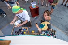 Látványfestés Kele Jucival, II. Képzőművészeti Utcafesztivál, Eger