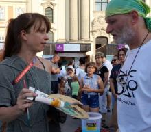 Látványfestés Kele Jucival, II. Képzőművészeti Utcafesztivál, Eger