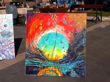 A III. Képzőművészeti Utcafesztiválon Simon Tündével közösen készített festmény